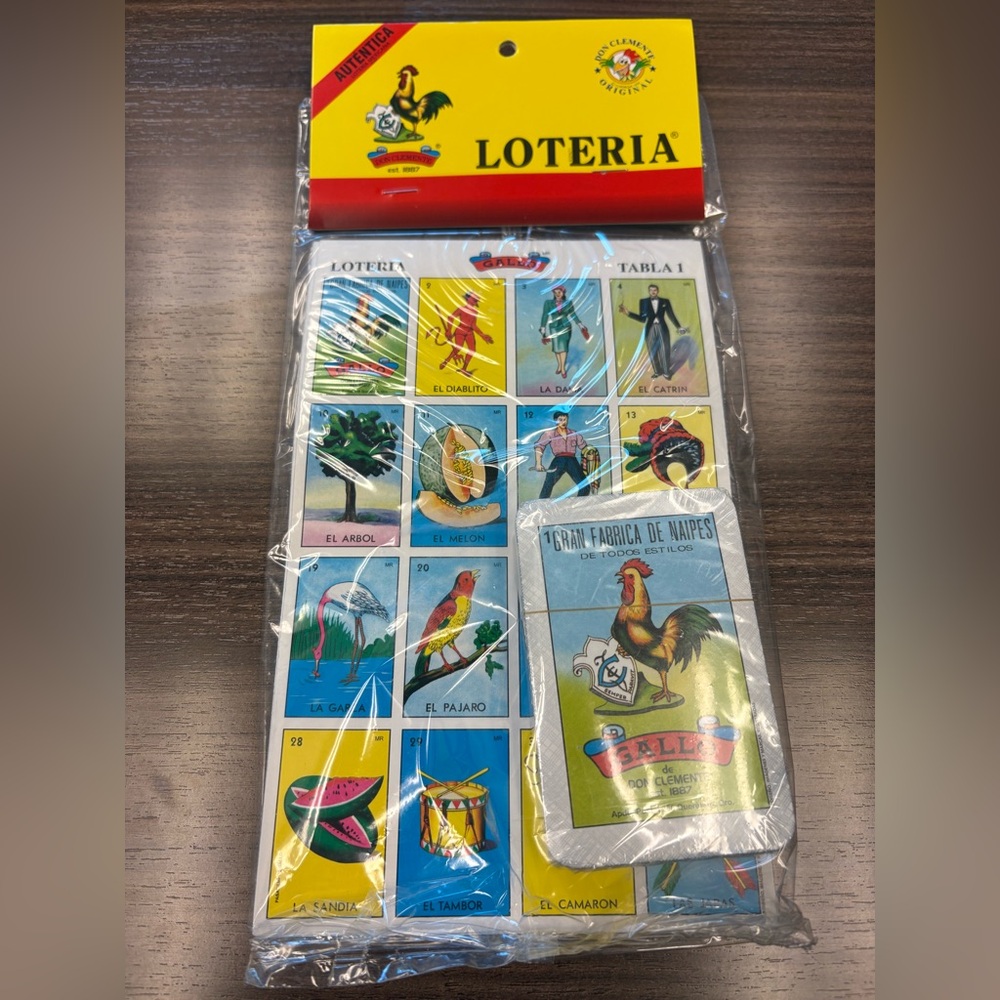 Loteria Card Game Set with Colorful Illustrations